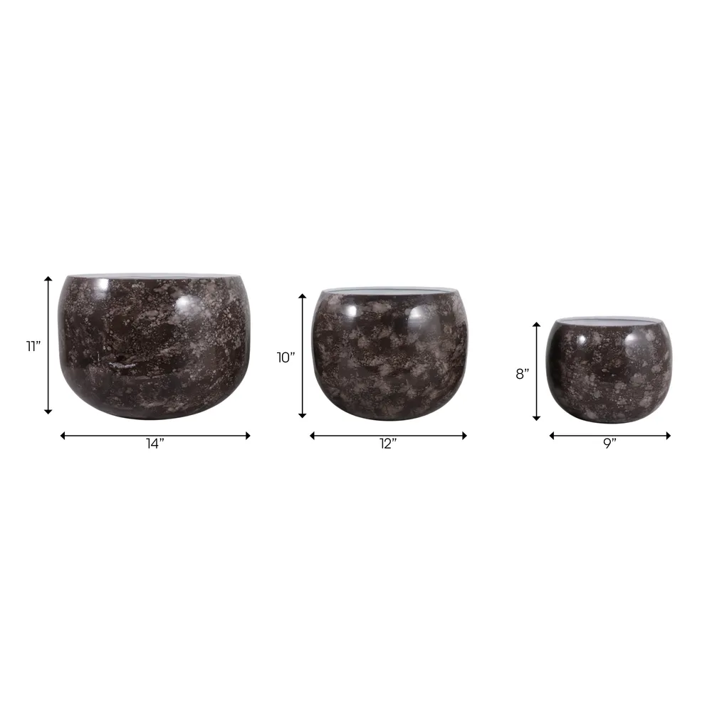 JAKEWICK SET OF 3 BROWN PLANTER 11 (IN)