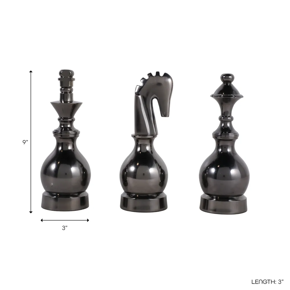 CASTONHOLM SET OF 3 SILVER DECOR 9 (IN)