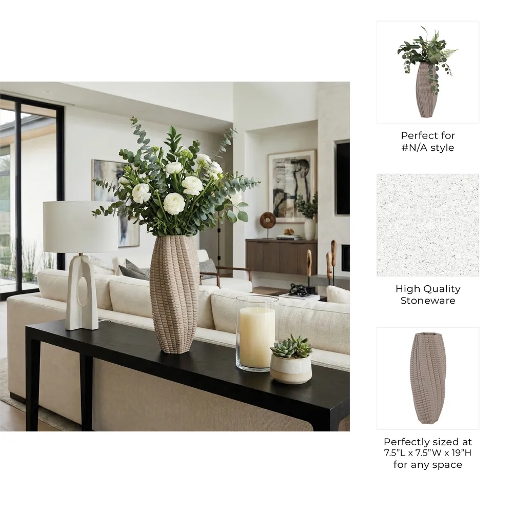 ELWINROSE GRAY VASE 19 (IN)