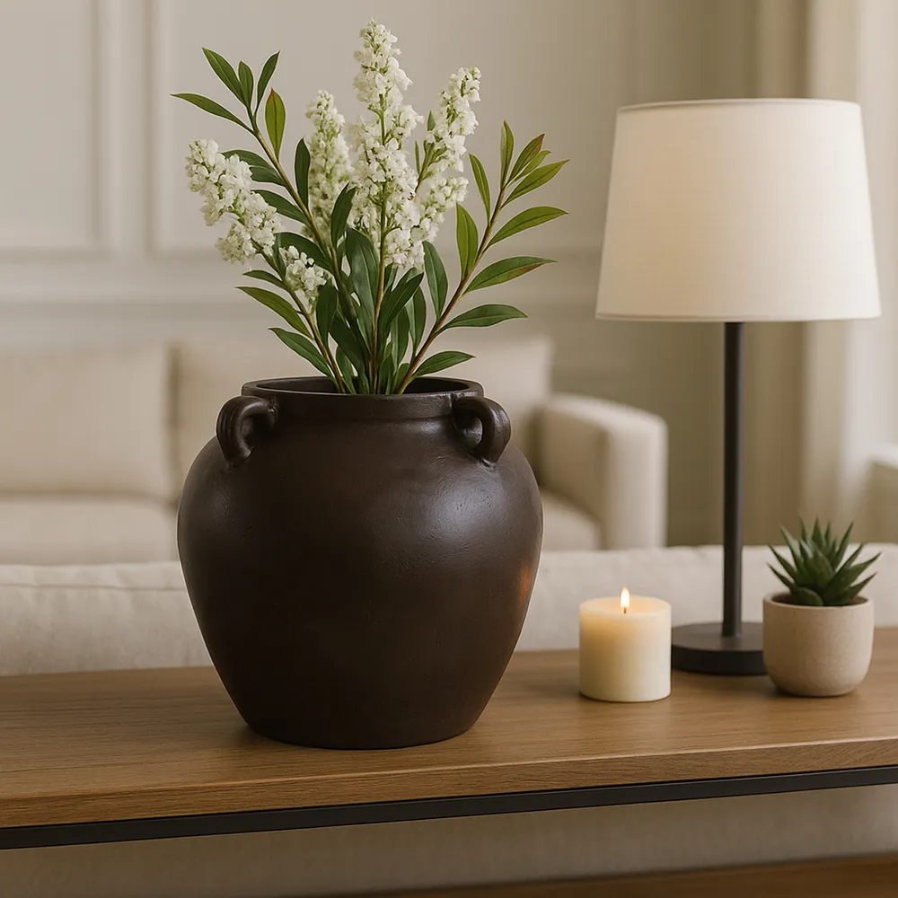 HARLEMRUN BROWN VASE 14 (IN)