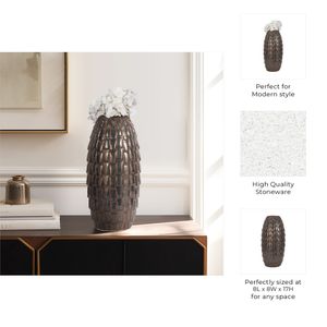 HAMDENROSE BROWN VASE 17 (IN) 9