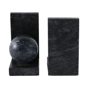 HELTONPORT SET OF 2 BLACK BOOKENDS 6 (IN) 6