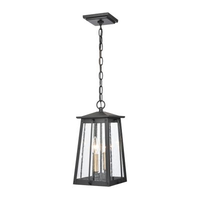 Kirkdale 9″ Wide 2-Light Outdoor Pendant - Matte Black