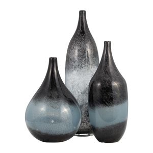 FINLEYMOOR BLUE GLASS VASE 14 (IN) 7