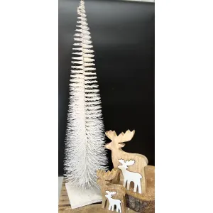 White Glittery Bottle Brush Tree 30in 1