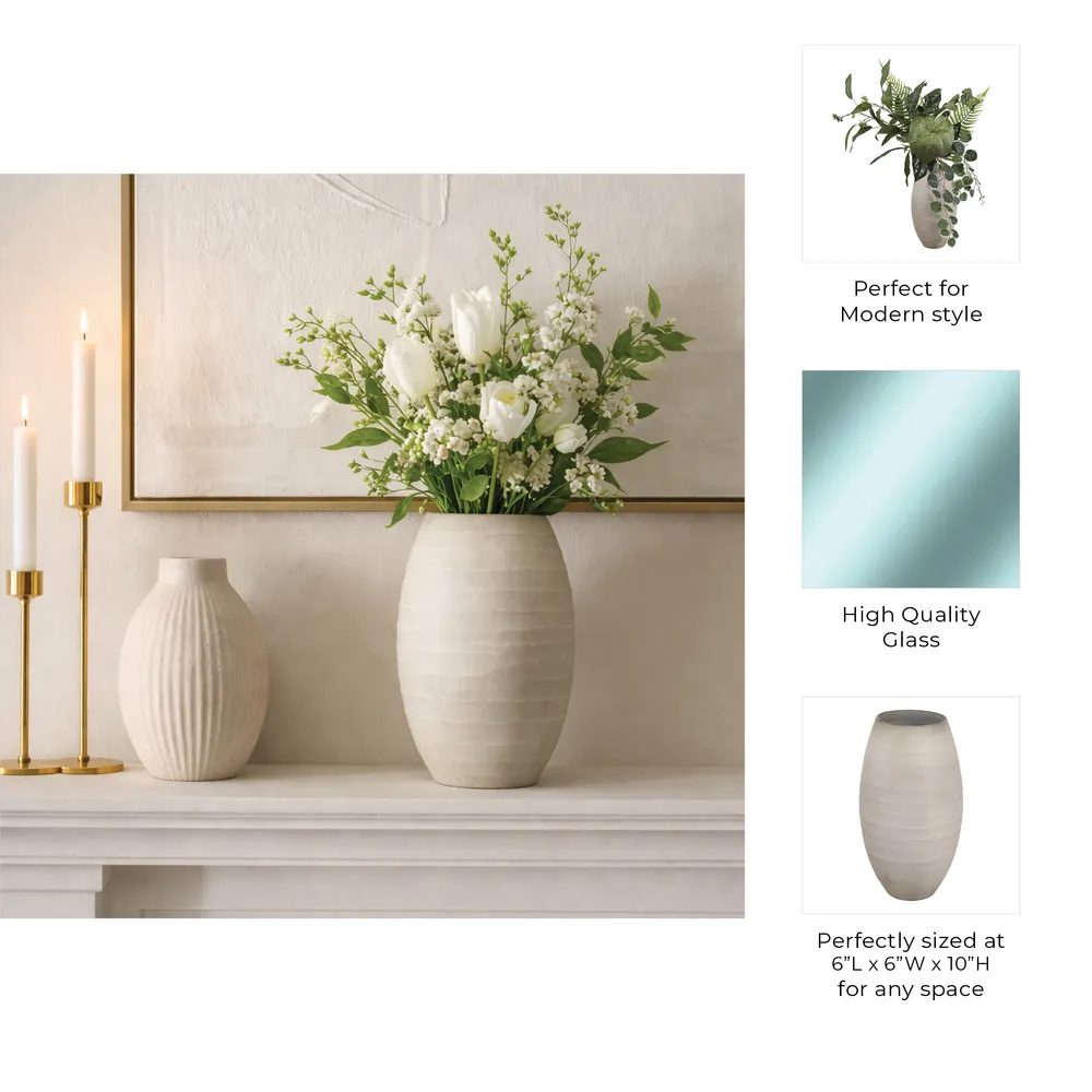 FINLEYTON GRAY GLASS VASE 10 (IN)