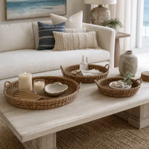 ASHCREST SET OF 3 TAN TRAY 7 (IN) 2