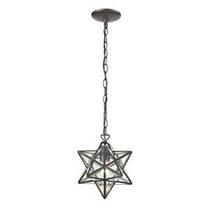Moravian Star 12'' Wide 1-Light Mini Pendant - Oil Rubbed Bronze 6