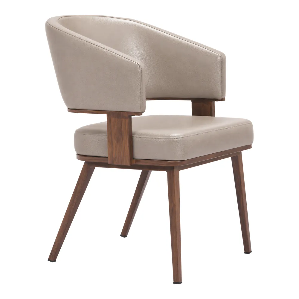 Poise Dining Chair Brown & Walnut