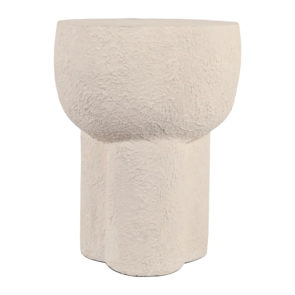 CASPERDALE WHITE GARDEN STOOL 18 (IN)