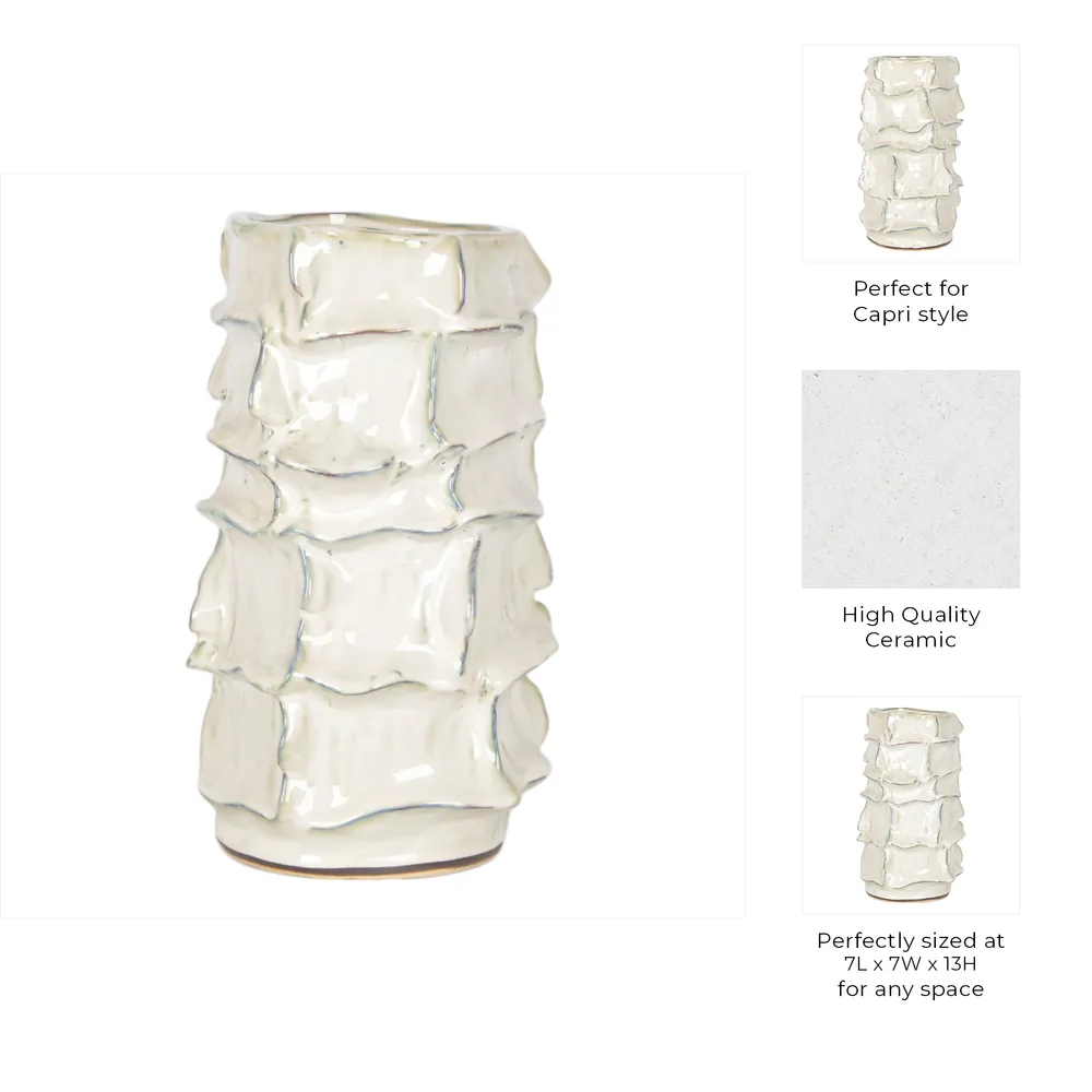 ELMSHAW WHITE VASE 13 (IN)