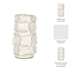 ELMSHAW WHITE VASE 13 (IN) 8