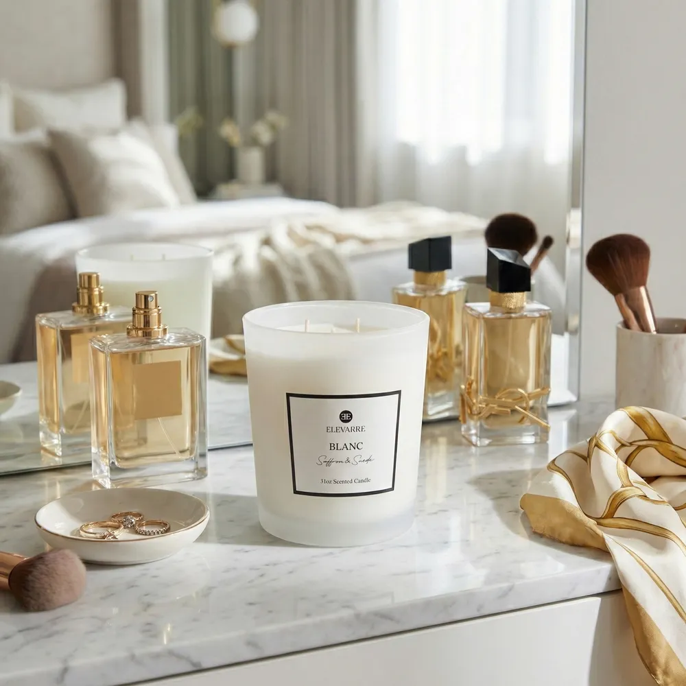 ROWANSTONE BLANC SAFFRON & SUEDE CANDLE 7 (IN)