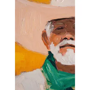 Framed Sitting Cowboy Painting 5