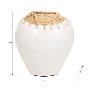 FALLONWIND WHITE VASE 10 (IN) 9