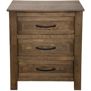 Heritage Oak XL Three Drawer Nightstand 4