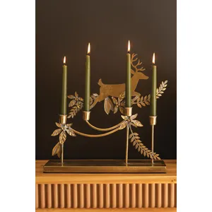 Metal Reindeer Taper Candelabra 1