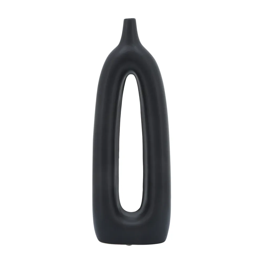 IVOBAY BLACK VASE 15 (IN)