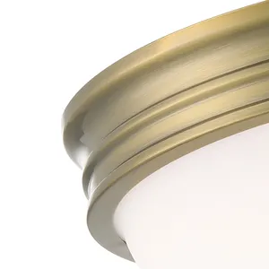 Galen 14'' Wide 3-Light Flush Mount - Antique Brass 3
