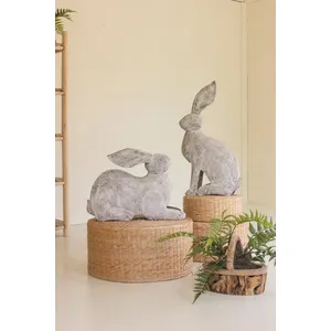 Set of 2 Rustic Metal Rabbits 3
