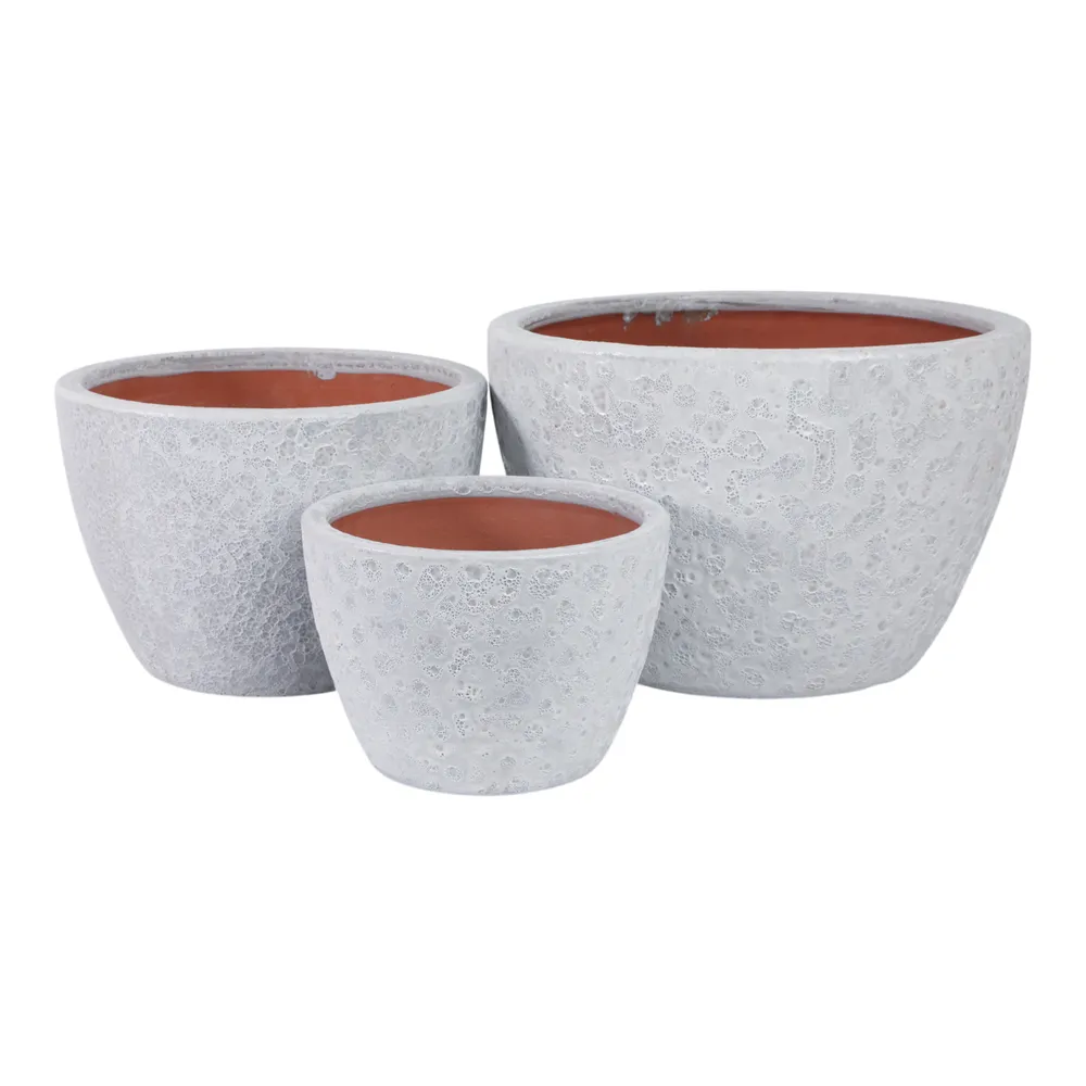 BYRONHAM SET OF 3 WHITE PLANTER 10 (IN)