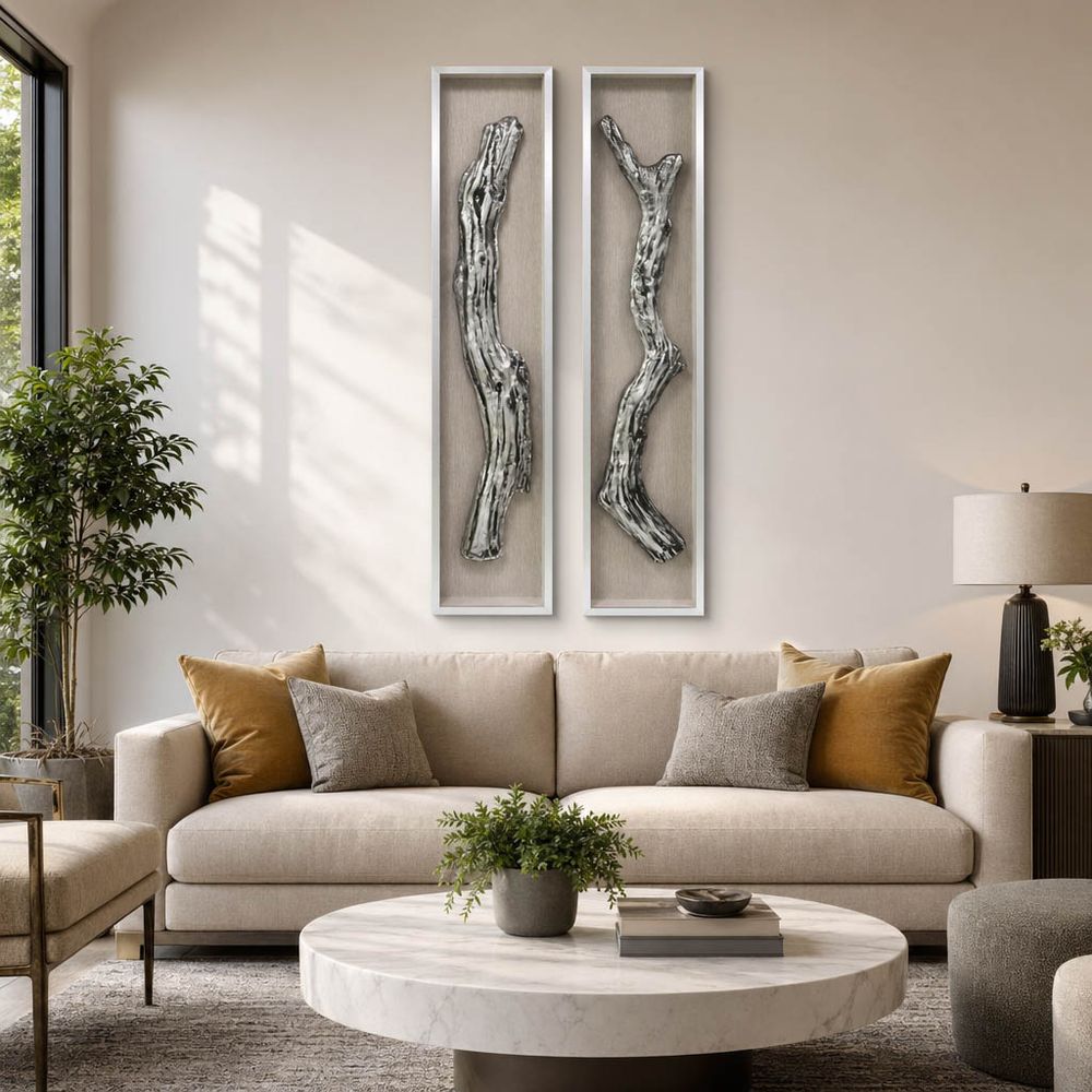 BRIGHTONVALE SET OF 2 IVORY WALL SCULPTURES 70 (IN)
