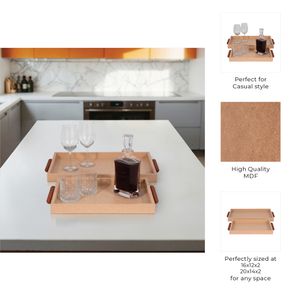 MUNDBY SET OF 2 IVORY TRAY 2 (IN) 9