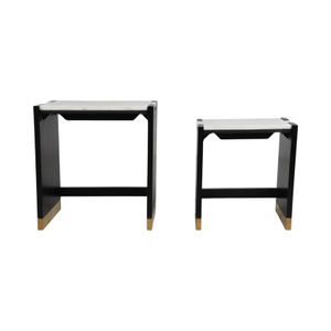 KELSEYWAY SET OF 2 BLACK TABLE 24 (IN) 3