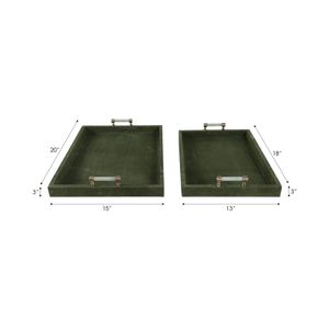GLASTONGROVE SET OF 2 GREEN TRAY 3 (IN) 8