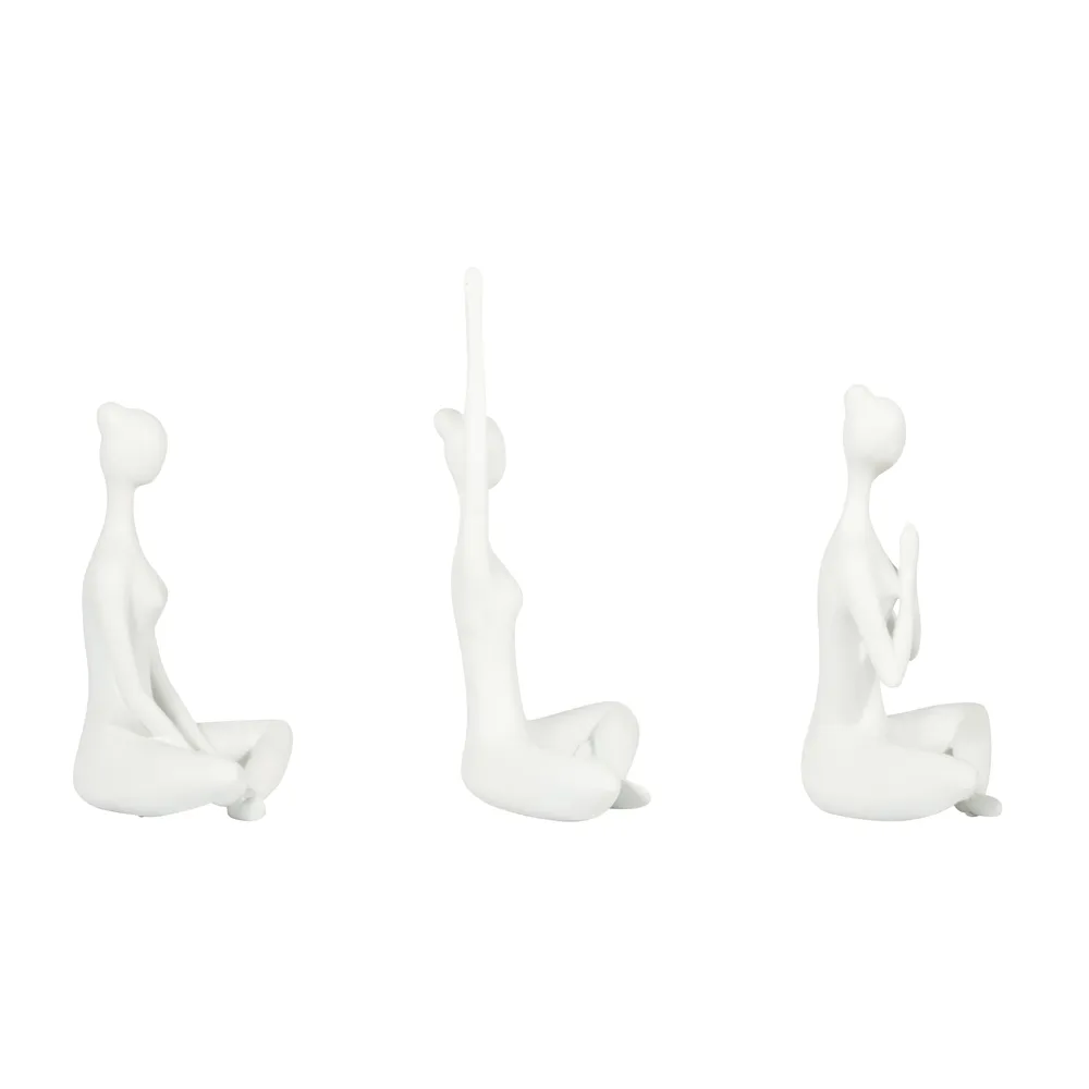 HUNTERHAM SET OF 3 WHITE DECOR 10 (IN)