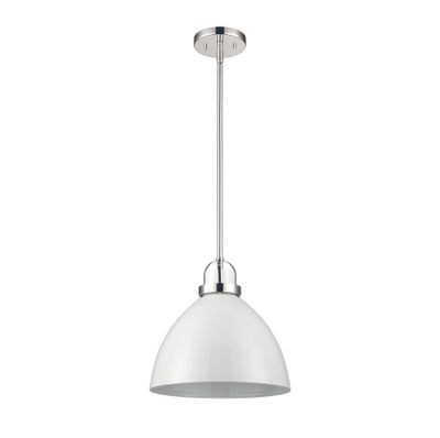 Somerville 12″ Wide 1-Light Pendant - Gloss White