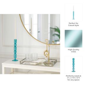 ISLE BLUE CANDLE HOLDER 12 (IN) 9