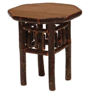 Hickory Log Octagon Nightstand - Cognac