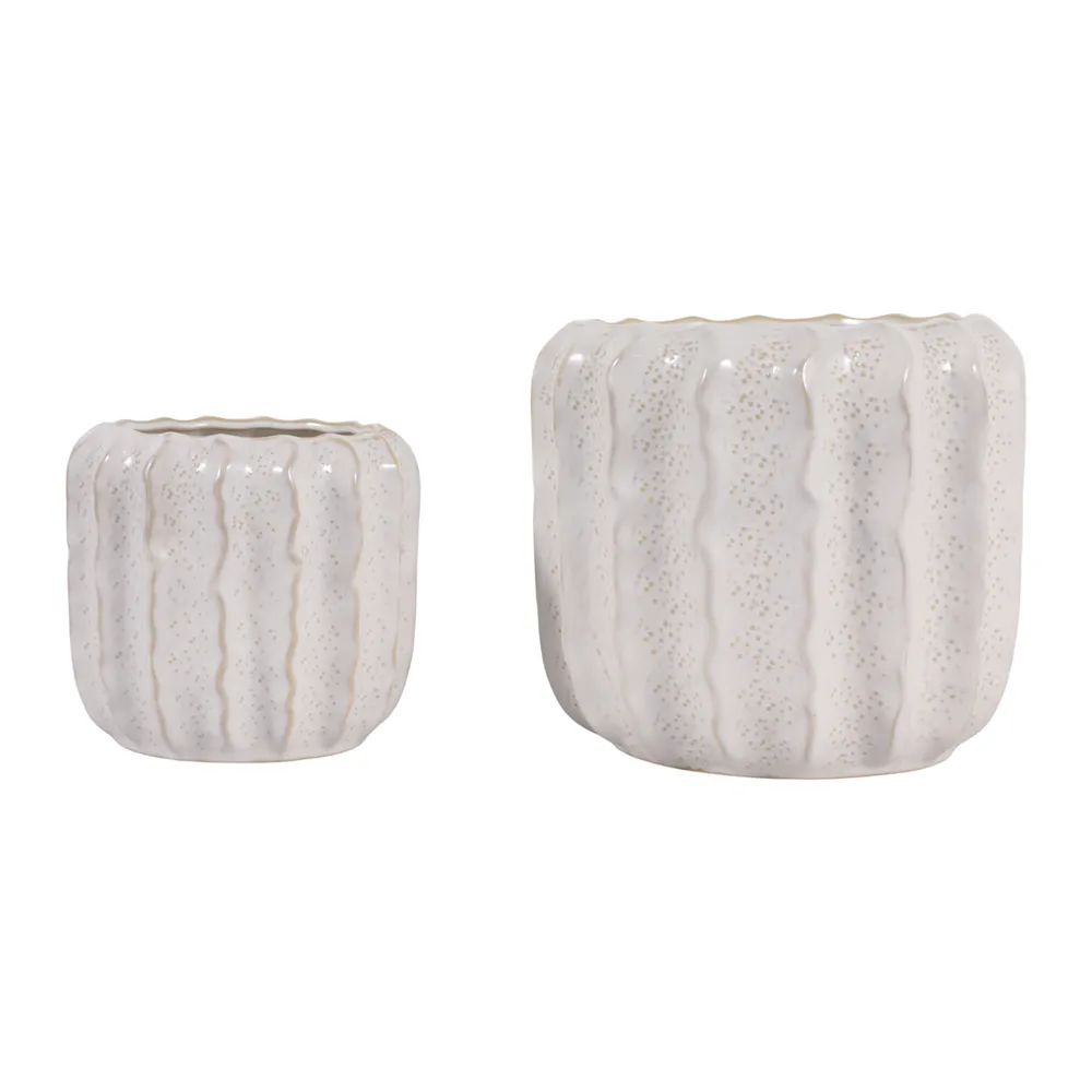 VALBEACH SET OF 2 IVORY PLANTER 7 (IN)