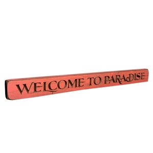 18" USA WELCOME TO PARADISE BARNWOOD SIG 1