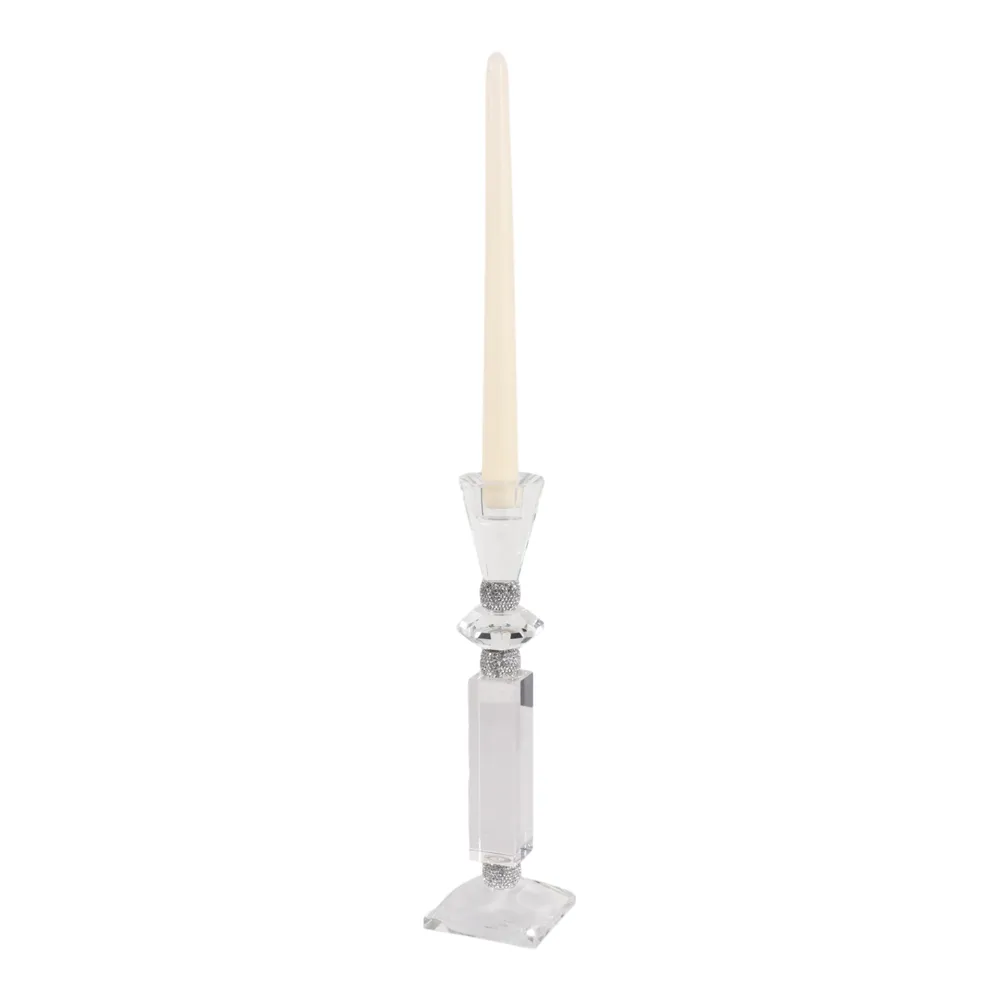 GRANLEYSHAW CLEAR CANDLE HOLDER 11 (IN)
