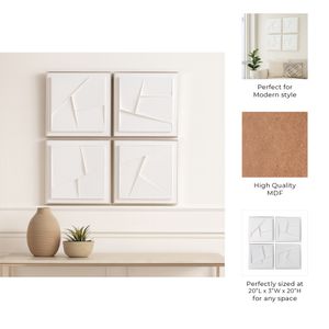 HACKETTCREST SET OF 4 WHITE ART 20 (IN) 10