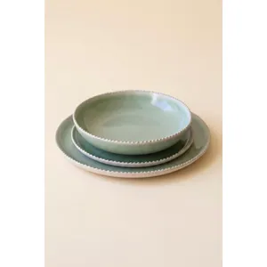 Set of 3 Sea Mist Ceramic Dinner Plate, Salad Plate and Bowl 4