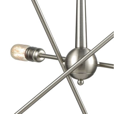 Delphine 28″ Wide 6-Light Chandelier - Satin Nickel