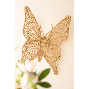 Seagrass and Iron Butterfly Wall Decor 4