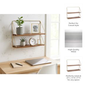 LUCASDALE GOLD WALL SHELF 17 (IN) 4