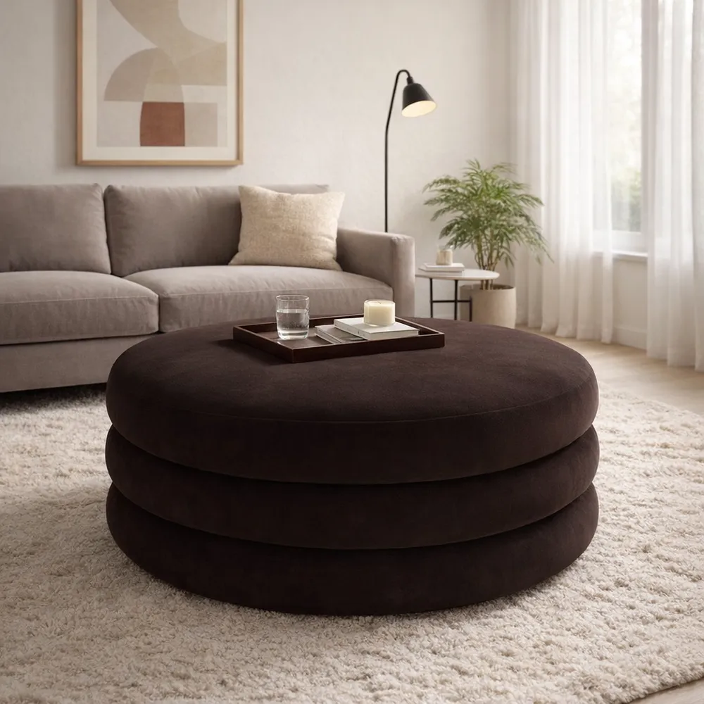 BLAKEGROVE BROWN OTTOMAN 17 (IN)