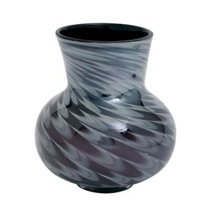 Black Feathered Vase - Large Black 1
