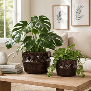 FALLONRUN SET OF 2 BROWN PLANTER 7 (IN) 2