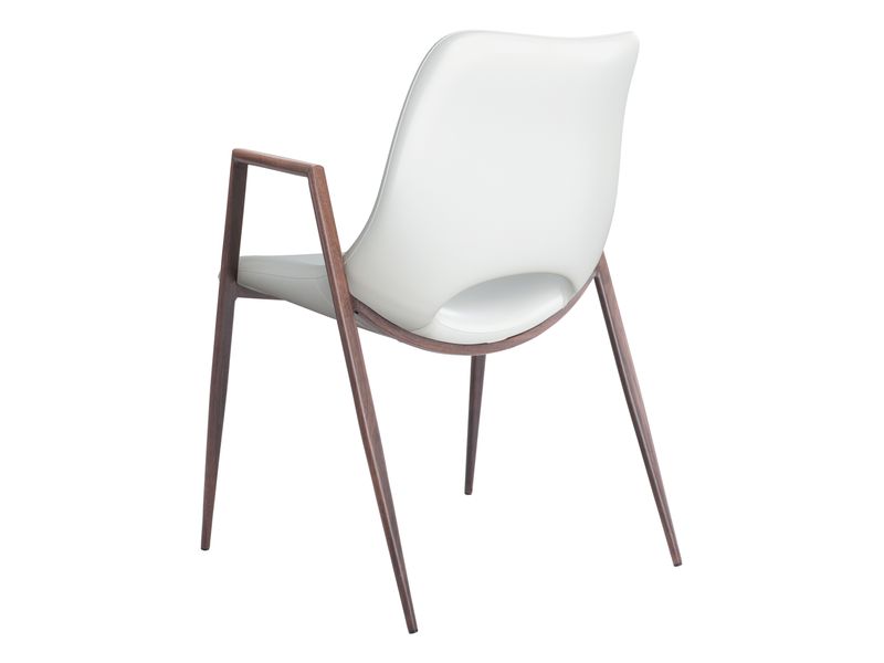 Desi Dining Chair White & Walnut 6