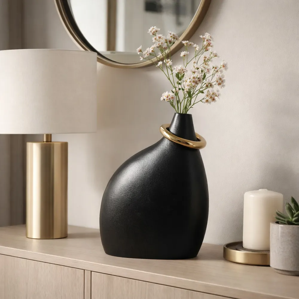 ENOCHCROSS BLACK VASE 14 (IN)