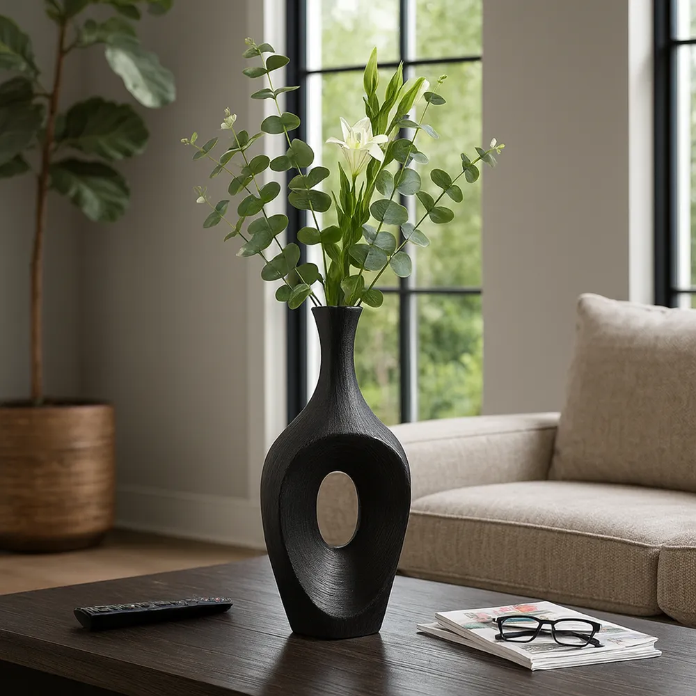 DUTTONRIDGE BLACK VASE 19 (IN)