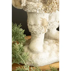 Antique White Faux Concrete Santa 3
