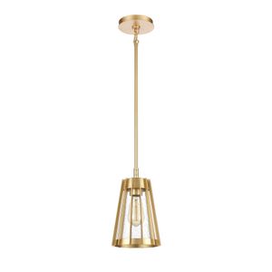 Open Louvers 6.75'' Wide 1-Light Mini Pendant - Champagne Gold 2