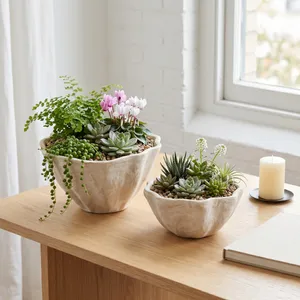 TANNERVALE SET OF 2 WHITE PLANTER 10 (IN) 2